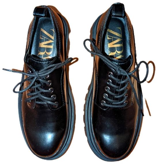 Zara Shoes - ZARA Black Laces Creepers Platform Shoes / Loafers Size 41 / Size 11